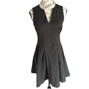 Princess By Vera Wang Black Textured Fit & Flare Fitted Dress Women's Size 3